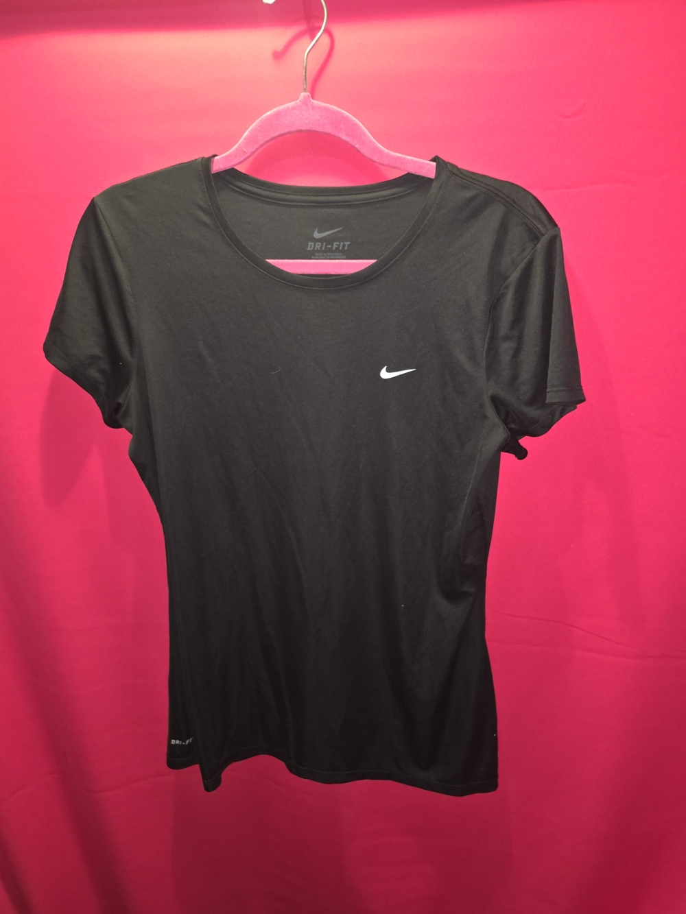 Nike Women's Black Dri-FIT Muscle Tee with White Swoosh